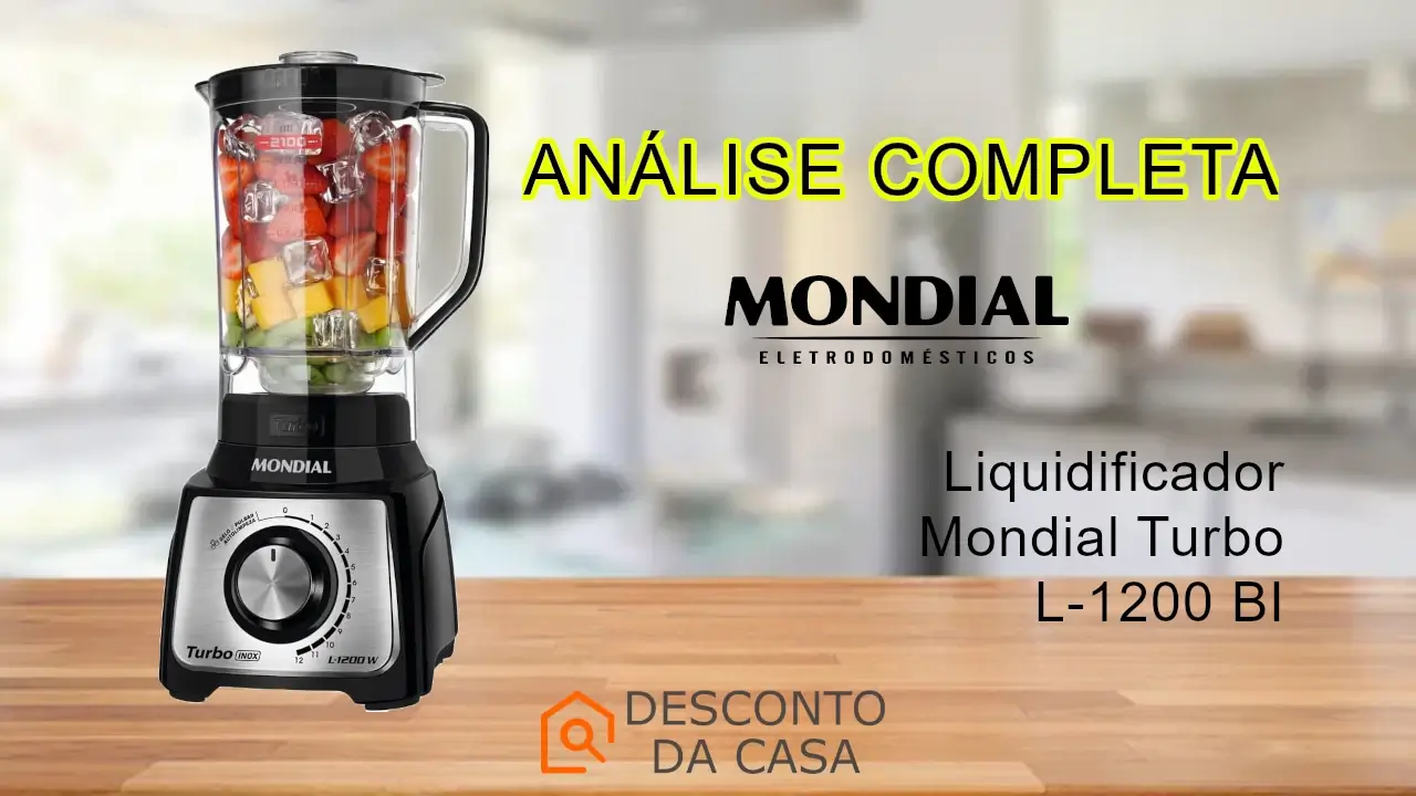 Capa Liquidificador Mondial Turbo L-1200 BI Análise Completa - Desconto da Casa