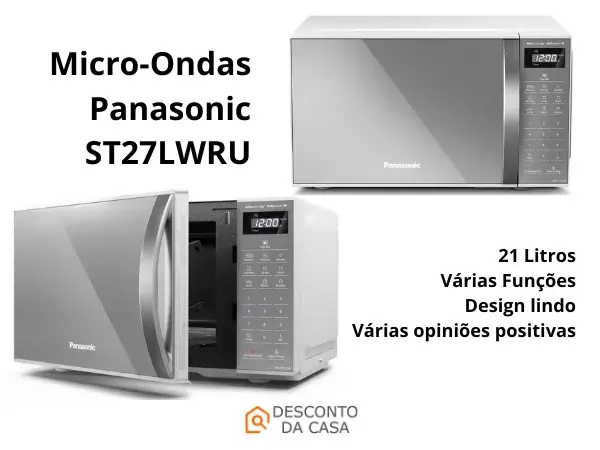 Imagem Secundário Micro-Ondas Panasonic 21 Litros ST27LWRU - Desconto da Casa