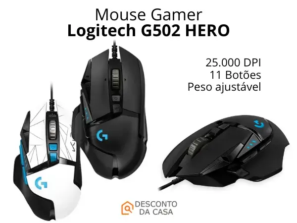 Mouse Gamer Logitech G502 Hero em Promoção - Desconto da Casa